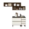 Cozinha Modulada Kali Premium 6 Peças Amêndoa/off White com Aéreo Vidro - Nicioli - 3