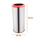 Ver imagem 2 de Lixeira Inox Com Aro Plástico 50 Litros Lixo Reciclável Cozinha - Laranja