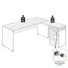 Mesa Escritório em "L" c/ Gaveteiro 1,70x1,60m - WORK START - NOGAL SEVILHA/PRETO - 21423 - 6