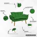 Ver imagem 5 de Namoradeira Decorativa Confortável para Sala Recepção Consultório Manicure Alice Suede