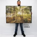 Ver imagem 2 de Quadro Decorativo Caixa Alta com Vidro Floral Floresta na Luz do Sul  TaColado Moldura Branca 120 x 