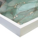 Ver imagem 3 de Quadro Decorativo Caixa Alta com Vidro Floral Floresta na Luz do Sul  TaColado Moldura Branca 120 x 