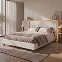 Ver imagem 1 de Cama Estofada Casal com Estrutura Reforçada e Design Moderno Aura