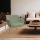 Ver imagem 2 de Poltrona Decorativa Jade Base Aço Ouro Fosco Bouclé Verde Claro - Nexta Casa