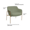 Ver imagem 3 de Poltrona Decorativa Jade Base Aço Ouro Fosco Bouclé Verde Claro - Nexta Casa