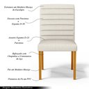 Ver imagem 3 de Kit 2 Cadeiras de Sala de Jantar Estofadas Veiga Madeira Maciça Linho Off White G78 - Gran Belo Cade