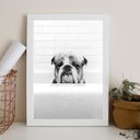 Ver imagem 2 de Quadro para Banheiro Bulldog na Banheira 33x24cm:madeira Preta