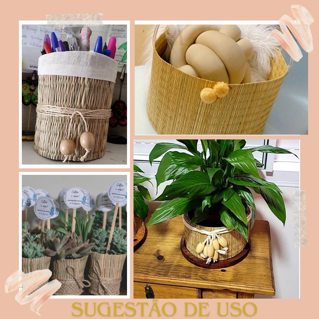 Junco Natural para Artesanato, Decoração, Enfeites 5mt X 20cm - 2