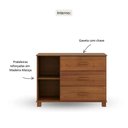 Ver imagem 3 de Comoda Madeira 3 Gavetas 1 Porta Bronze Finestra Castanho