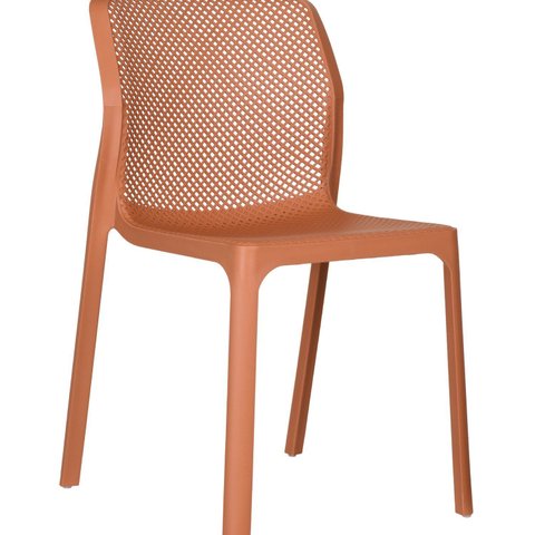 Cadeira para Sala de Jantar em Polipropileno Capri Marrom/Terracota
