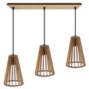 Ver imagem 1 de Luminaria Pendente Tripla Koni E27 Madeira Mdf Cq Desmontada:rústico