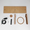 Ver imagem 7 de Luminaria Pendente Tripla Koni E27 Madeira Mdf Cq Desmontada:rústico