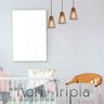 Luminaria Pendente Tripla Koni E27 Madeira Mdf Cq Desmontada:rústico - 3