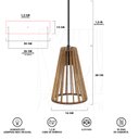 Ver mais imagens de Luminaria Pendente Tripla Koni E27 Madeira Mdf Cq Desmontada:rústico