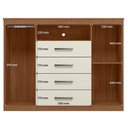 Ver imagem 5 de Guarda Roupa Casal 8 Portas 4 Gavetas Master New com Espelho e Cômoda Havana Master Jatobá Areia