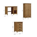 Ver imagem 3 de Conjunto 3 Peças Escrivaninha + Armário 2 Portas Gaveteiro 3 Gavetas 100% Madeira Maciça - Topázio Freijó