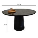 Ver imagem 2 de Mesa Jantar Cone Laqueado Tampo Redondo Laca com Vidro 130cm Preto
