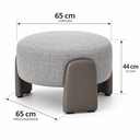 Ver imagem 7 de Puff Redondo Moderno Organico Premiun Luxo Reforçado Decorativo Linho Courino Designe Unico