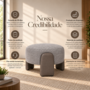 Ver imagem 5 de Puff Redondo Moderno Organico Premiun Luxo Reforçado Decorativo Linho Courino Designe Unico