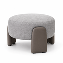Ver mais imagens de Puff Redondo Moderno Organico Premiun Luxo Reforçado Decorativo Linho Courino Designe Unico