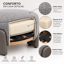 Ver imagem 6 de Puff Redondo Moderno Organico Premiun Luxo Reforçado Decorativo Linho Courino Designe Unico