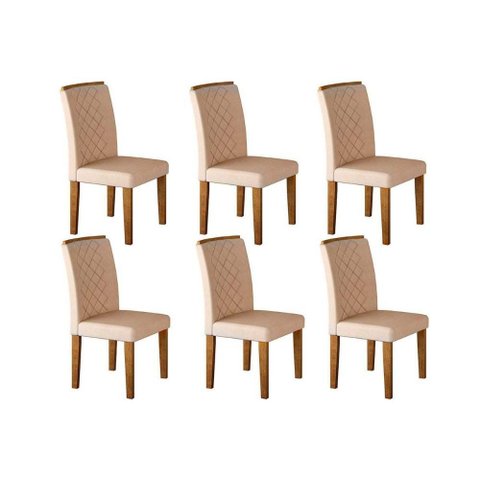Cadeira Sala Jantar Jade Kit 6 Un Imbuia/veludo Creme - Rufato