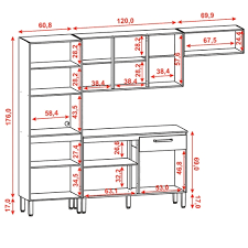 Cozinha Parana Versalhes 3 Peças Freijo/supremo 250 Cm Kits Parana - 3