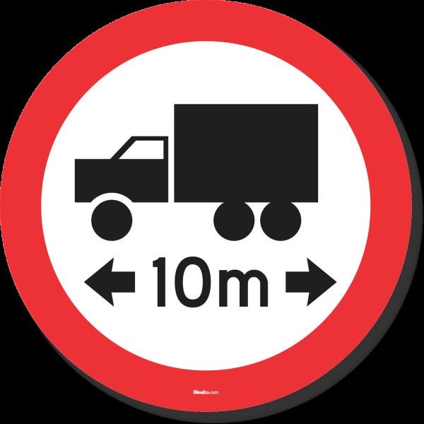 PLACA COMPRIMENTO MÁXIMO PERMITIDO 10 METROS R-18 RESOLUÇÃO CONTRAN Nº ...