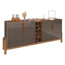 Ver imagem 1 de Aparador Buffet Lizz com Adega 190cm Cinza Pérola Marrom