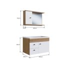 Ver imagem 3 de Gabinete para Banheiro Suspenso 60cm com Lavatorio e Espelheira Mel Branco Clvp02 Versato Nova Mó