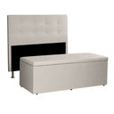 Ver imagem 1 de Kit Cabeceira e Calçadeira Baú King 1,95m Berlim Suede - Pallazio