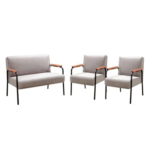 Conjunto Jade 2+1+1 Lugares Cor:Veludo Capuccino 250