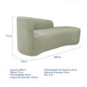 Ver imagem 3 de Kit Divã Recamier Orgânico França 200cm Lado Direito e 2 Poltronas Amore Bouclé