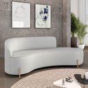 Ver imagem 2 de Sofá 4 Lugares Orgânico 220cm Pé Dourado Morgan Linho Cinza D03 - D’Rossi