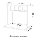 Ver imagem 4 de Suporte Micro-ondas Forno Armário Aéreo com Adega 60cm Lótus M24 Branco - Mpozenato