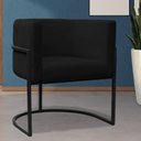 Ver imagem 1 de Poltrona Reforçada Decorativa Sala Carla Base Ferro Preta Suede Preto