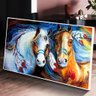 Quadro Decorativo Cavalos Indianos:120x80/DOURADA - 2