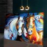 Quadro Decorativo Cavalos Indianos:120x80/DOURADA - 3