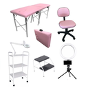 Ver imagem 1 de Kit Estética Maca Rosa Mocho Carrinho Escada Lupa e Brinde Fiscomed Kit para Estética