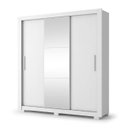 Ver imagem 2 de Guarda-Roupa Solteiro 3 Portas, 2 Gavetas, Pés e Espelho ApolloBranco