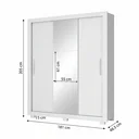 Ver imagem 3 de Guarda-Roupa Solteiro 3 Portas, 2 Gavetas, Pés e Espelho ApolloBranco