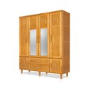 Ver imagem 3 de Roupeiro em Madeira Maciça Imperatriz 4 Portas 2 Porta com Espelho Imbuia