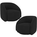 Ver imagem 1 de Kit 02 Poltronas Decorativas Giratória Angelina M03 Veludo Preto - Lyam Decor