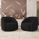 Ver imagem 5 de Kit 02 Poltronas Decorativas Giratória Angelina M03 Veludo Preto - Lyam Decor