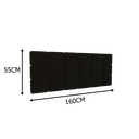 Ver imagem 2 de Cabeceira Para Cama Box Casal 1,60x55 Estofada - Preto/Suede