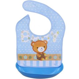 Babador Cata Migalha Verso Impermeável Azul Urso - 2