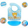 Babador Cata Migalha Verso Impermeável Azul Urso - 3