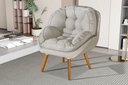 Ver imagem 1 de Poltrona Linho Luxo/conforto Premium Pés Palito Madeira:branco Off Linho