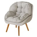 Ver imagem 2 de Poltrona Linho Luxo/conforto Premium Pés Palito Madeira:branco Off Linho