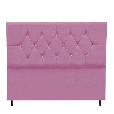 Cabeceira Cama Box Solteiro 90 Cm Aurora Suede Rosa